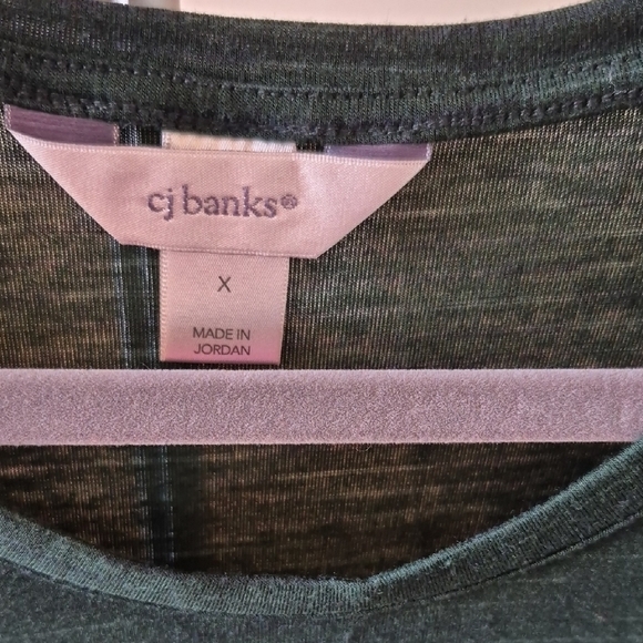CJ Banks Green Relaxed Long Sleeve Tee - Picture 2 of 4